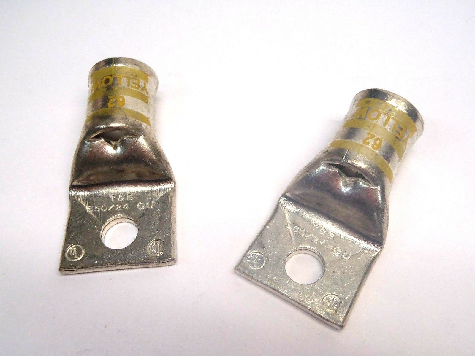 Lot of (2) T&B Thomas & Betts 550/24 CU Compression Lug Yellow Die 62 - Maverick Industrial Sales