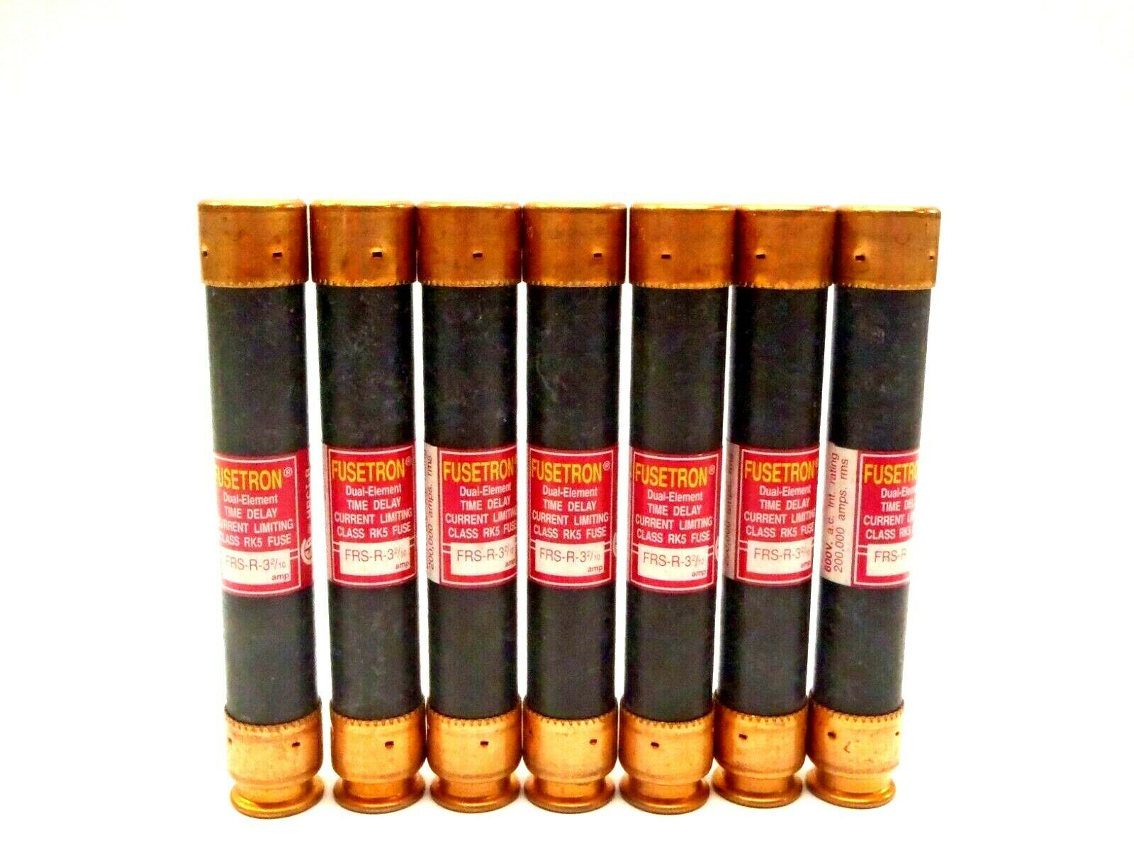 Lot of 7 Bussman Fusetron FS-R-3 2/10 Amp Class RK5 Fuses - Used - Maverick Industrial Sales