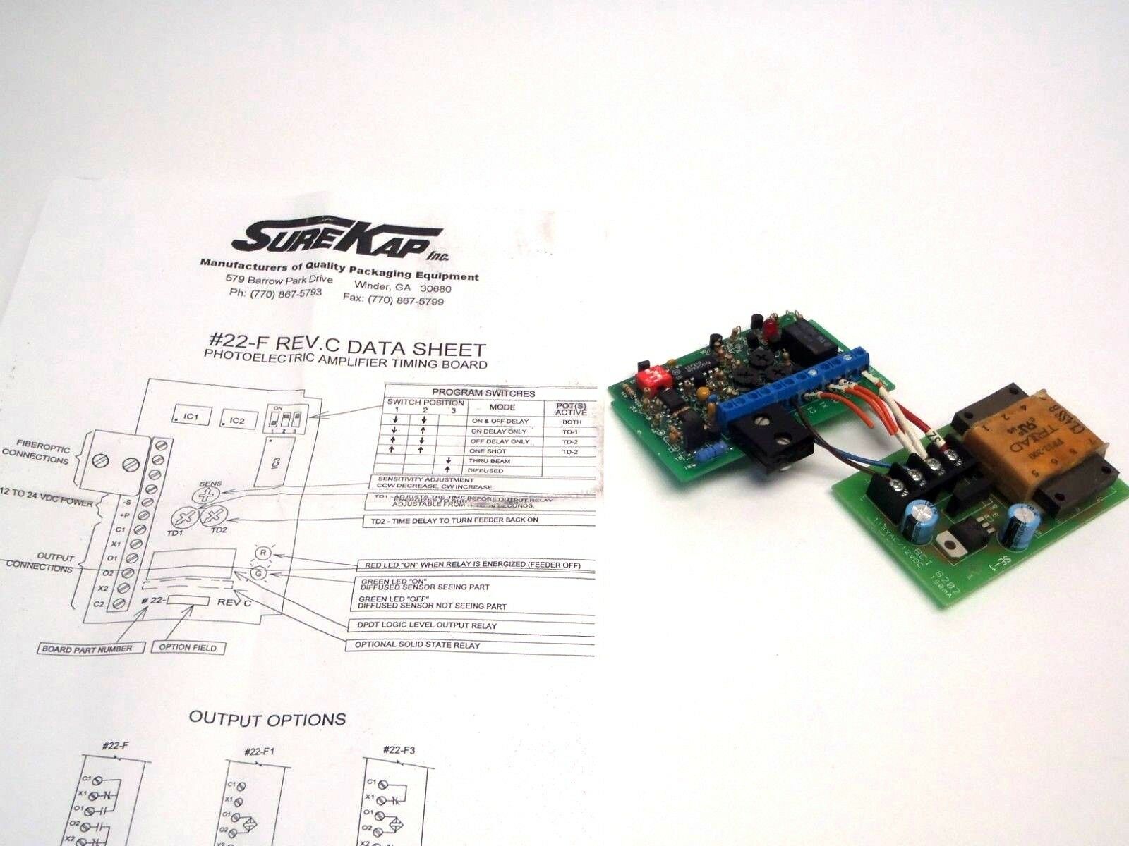 CC00304 22F 22-F | SureKap Photoelectric Timing Board for SK6000-BF6 Auto Capper - Used - Maverick Industrial Sales