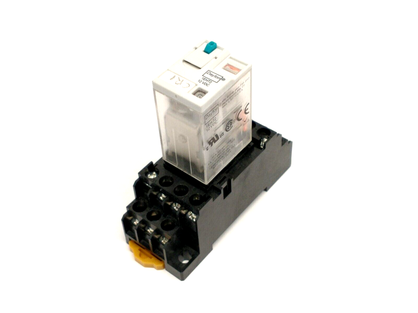 Dayton 1EHT2 14-Pin Square Base Plug In Relay 12VDC w/ 2-M4X10 5A 250V Base - Maverick Industrial Sales