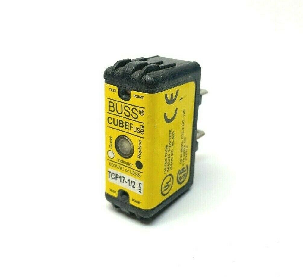 Cooper Bussman TCF17-1/2 Buss CubeFuse 17.5A Dual-Element Time Delay Fuse - Used - Maverick Industrial Sales