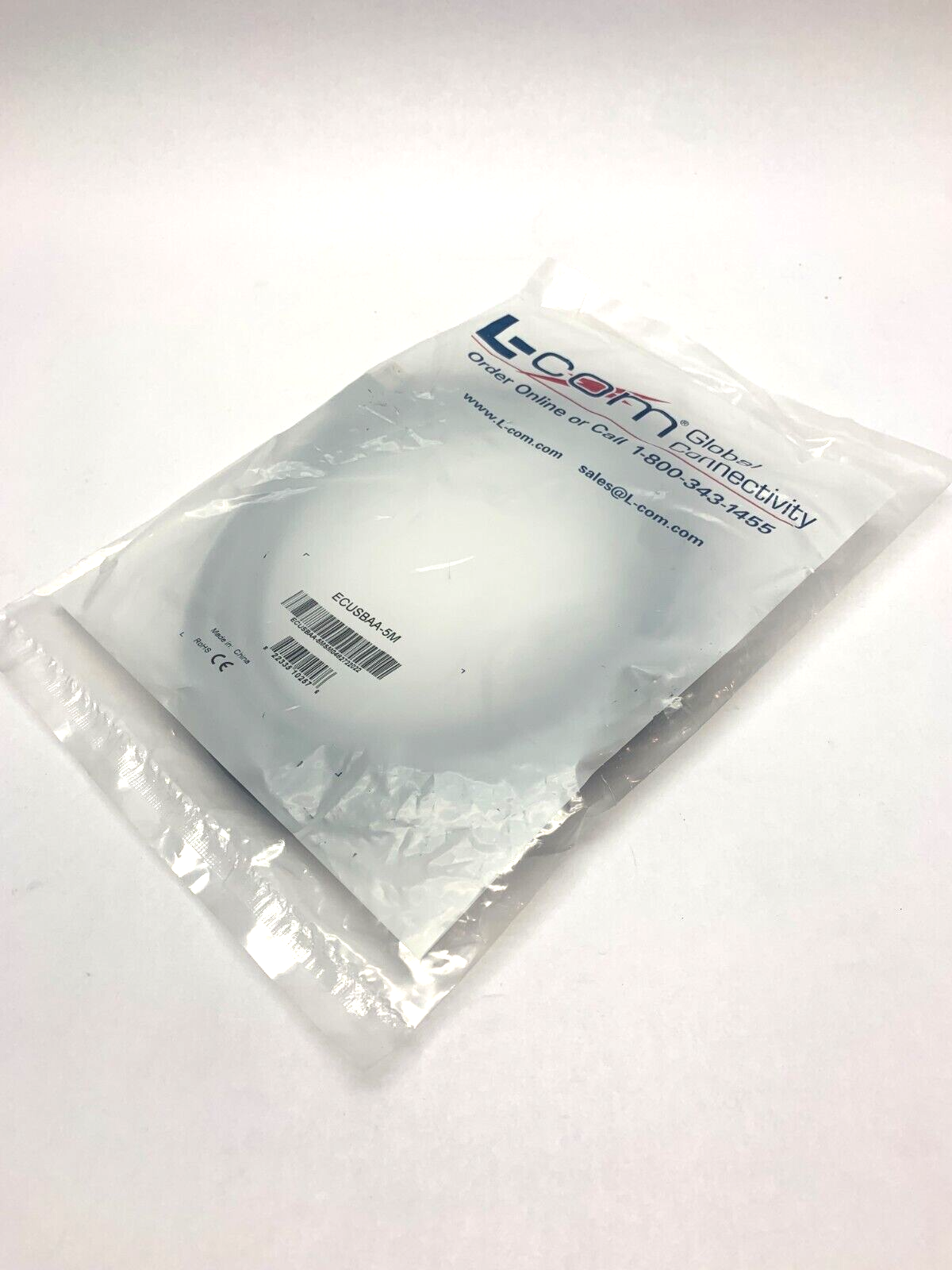 L-com ECUSBAA-5M Deluxe USB Cable Type A - A Cable, 5.0m - Open box - Maverick Industrial Sales