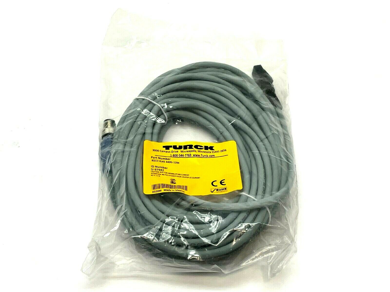 Turck RSCD RJ45 440G-12M Cordset 12m Length U-97942 - Maverick Industrial Sales