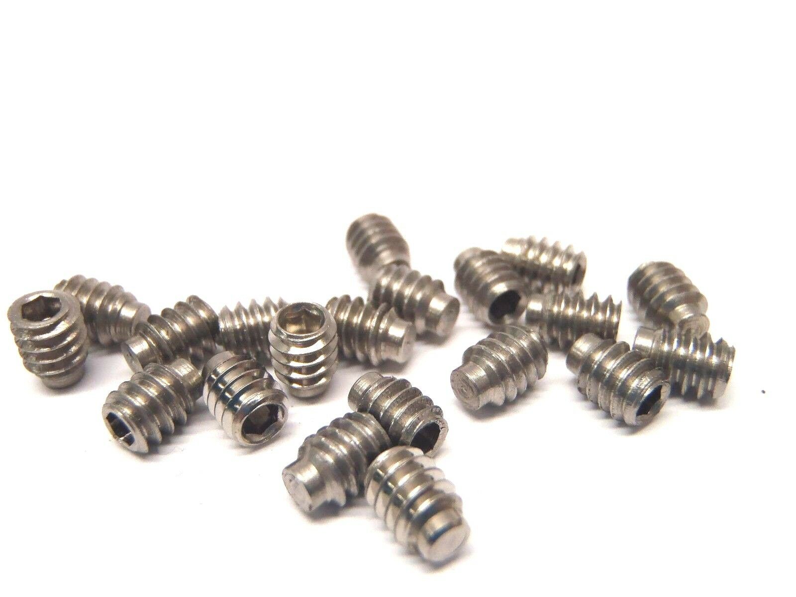 Lot of 20 Half Dog Stainless Set Screws #10 24 UNC X 1/4" Inch Long - Maverick Industrial Sales