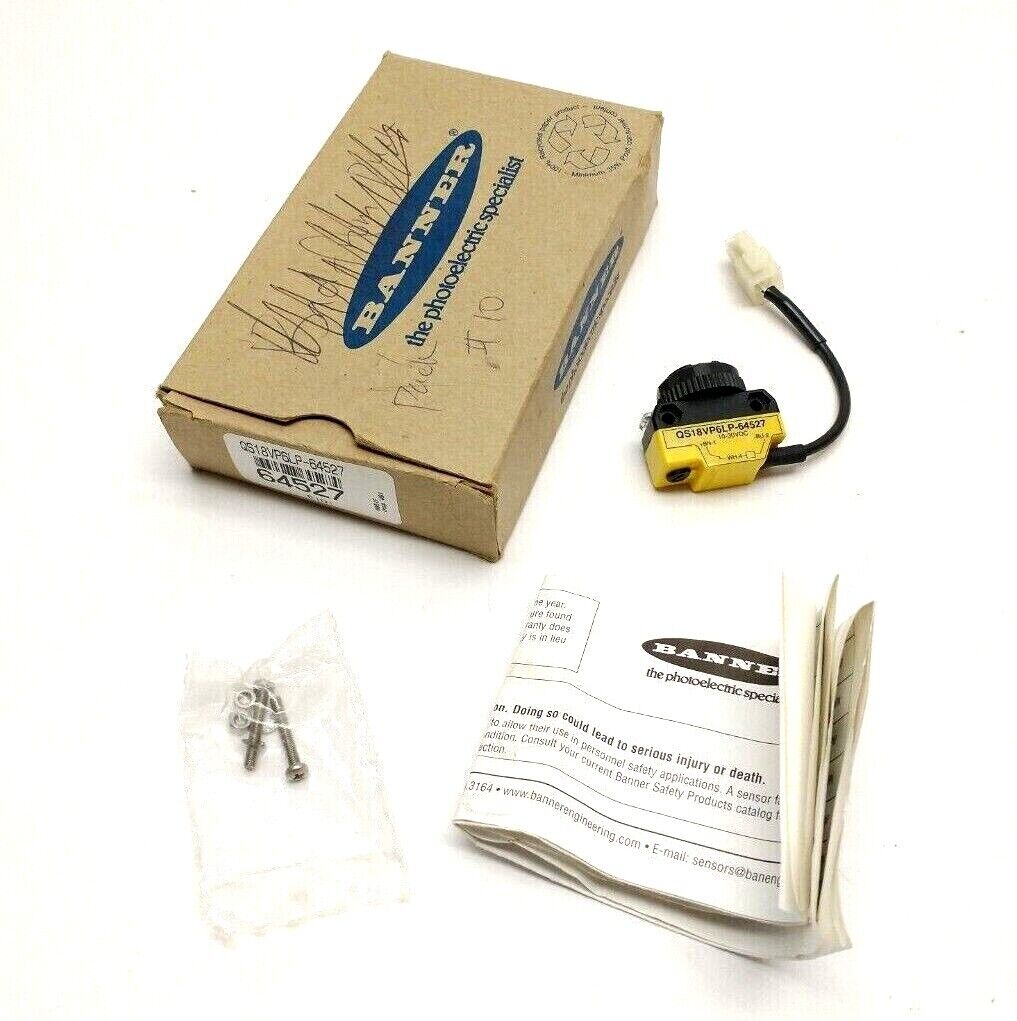 Banner QS18VP6LP-64527 Retroreflective Sensor 10-30VDC 4" 4-Pin PGTL Molex 64527 - New – Open box - Maverick Industrial Sales