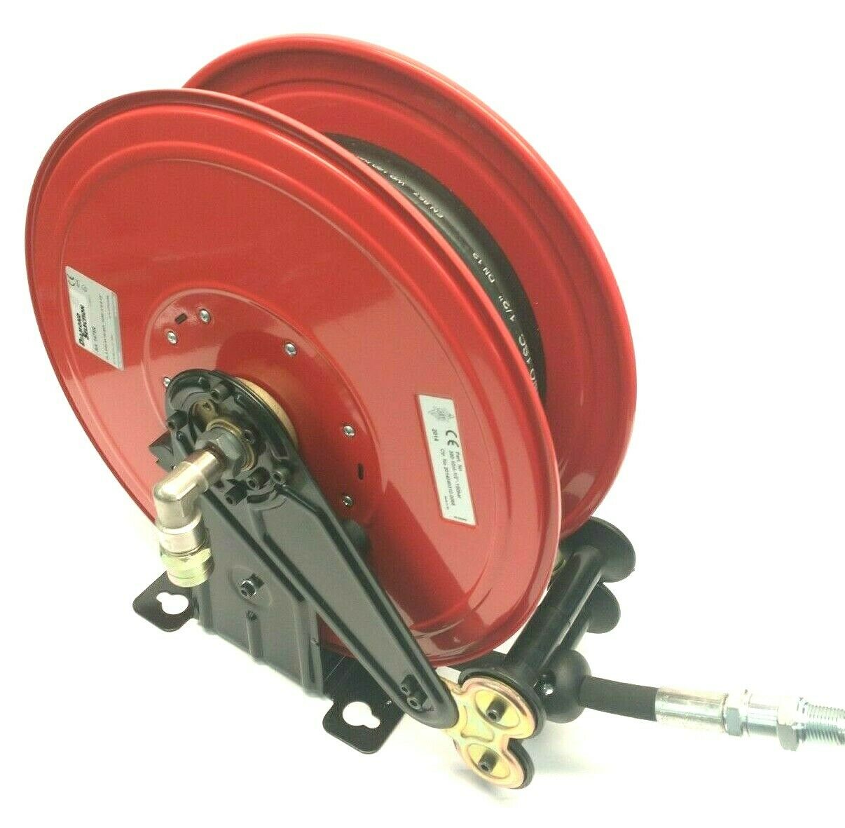 1475R | Zee Line Dual-Arm Open-Hose Oil Reel 32' Long Hose 2500 PSI 1/2" NPT - New - Maverick Industrial Sales