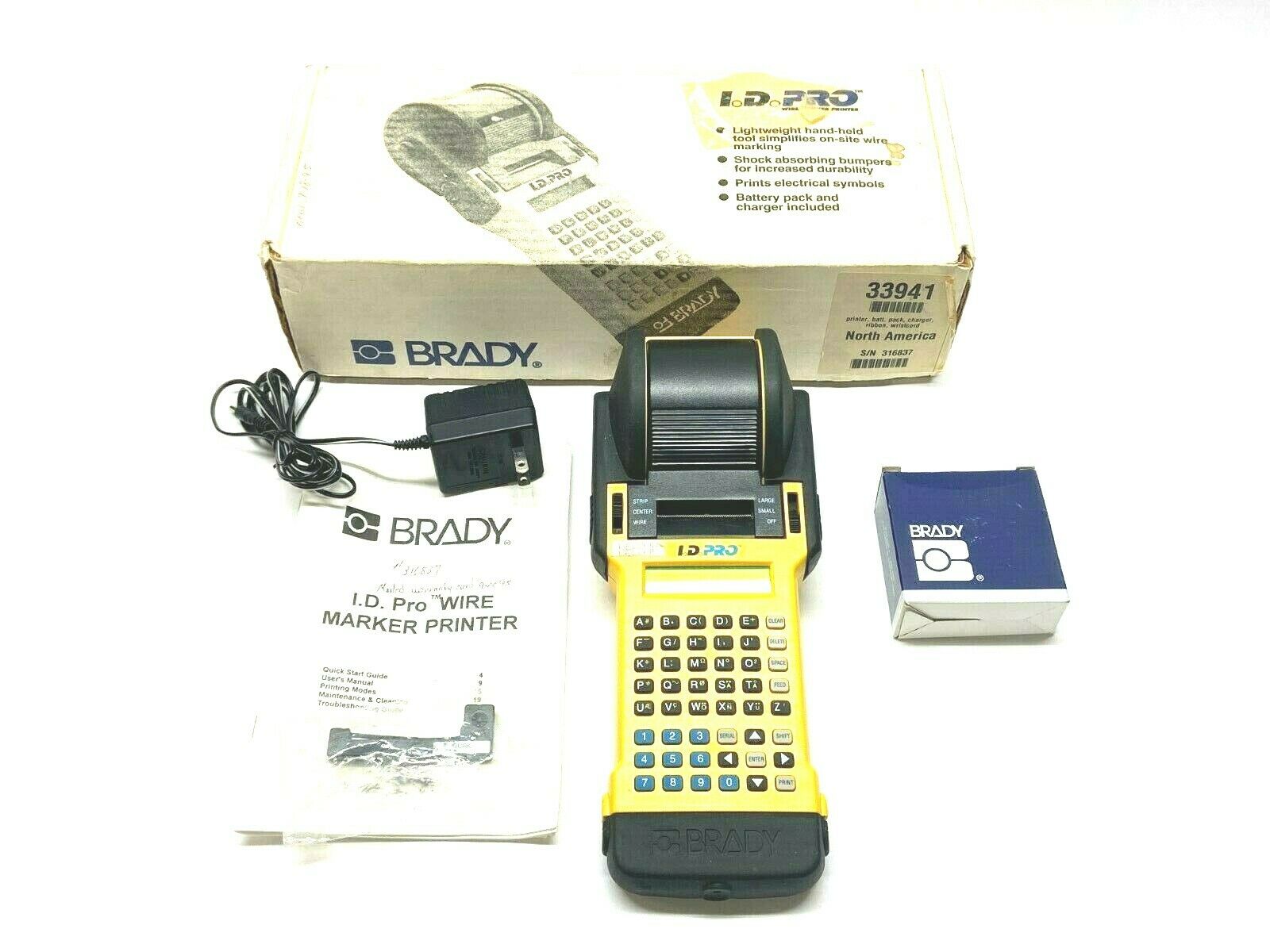 Brady 33941 ID PRO Wire Marker Printer With One Roll 32415 Labels - For parts or not working - Maverick Industrial Sales