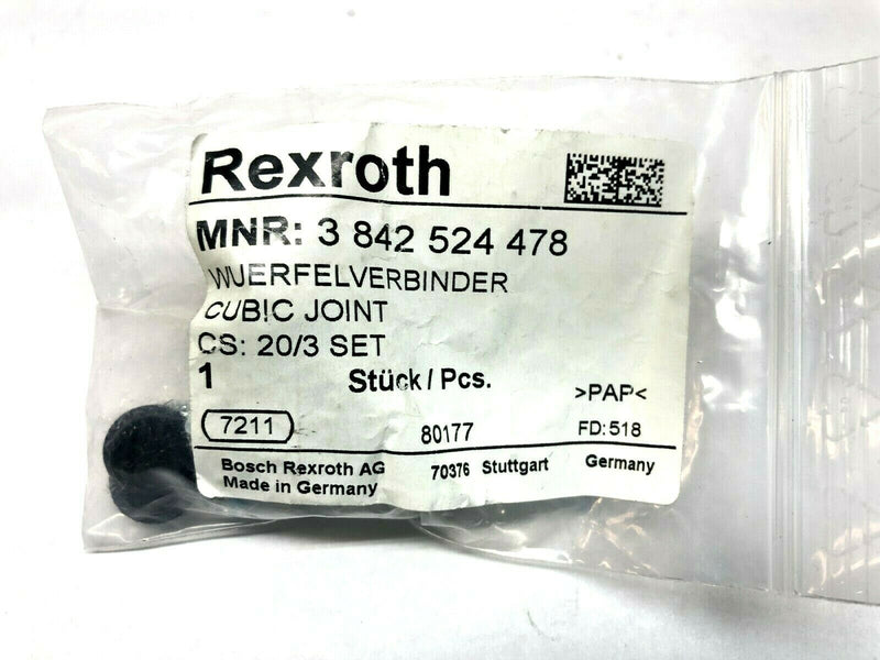 Bosch Rexroth 3 842 524 478 WUERFELVERBINDER Cubic Joint CS:20/3 SET - Maverick Industrial Sales