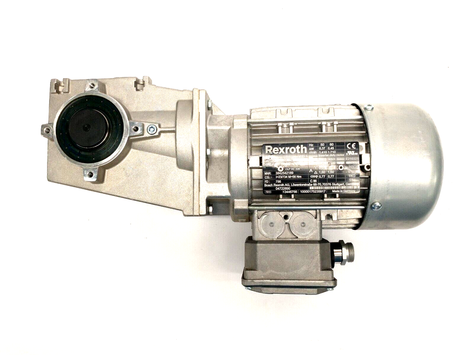 Bosch Rexroth 3842542189 Gearmotor MDEMAXX071-32C1U .45kW GKR04-2MHGR-071C32 - New – Open box - Maverick Industrial Sales