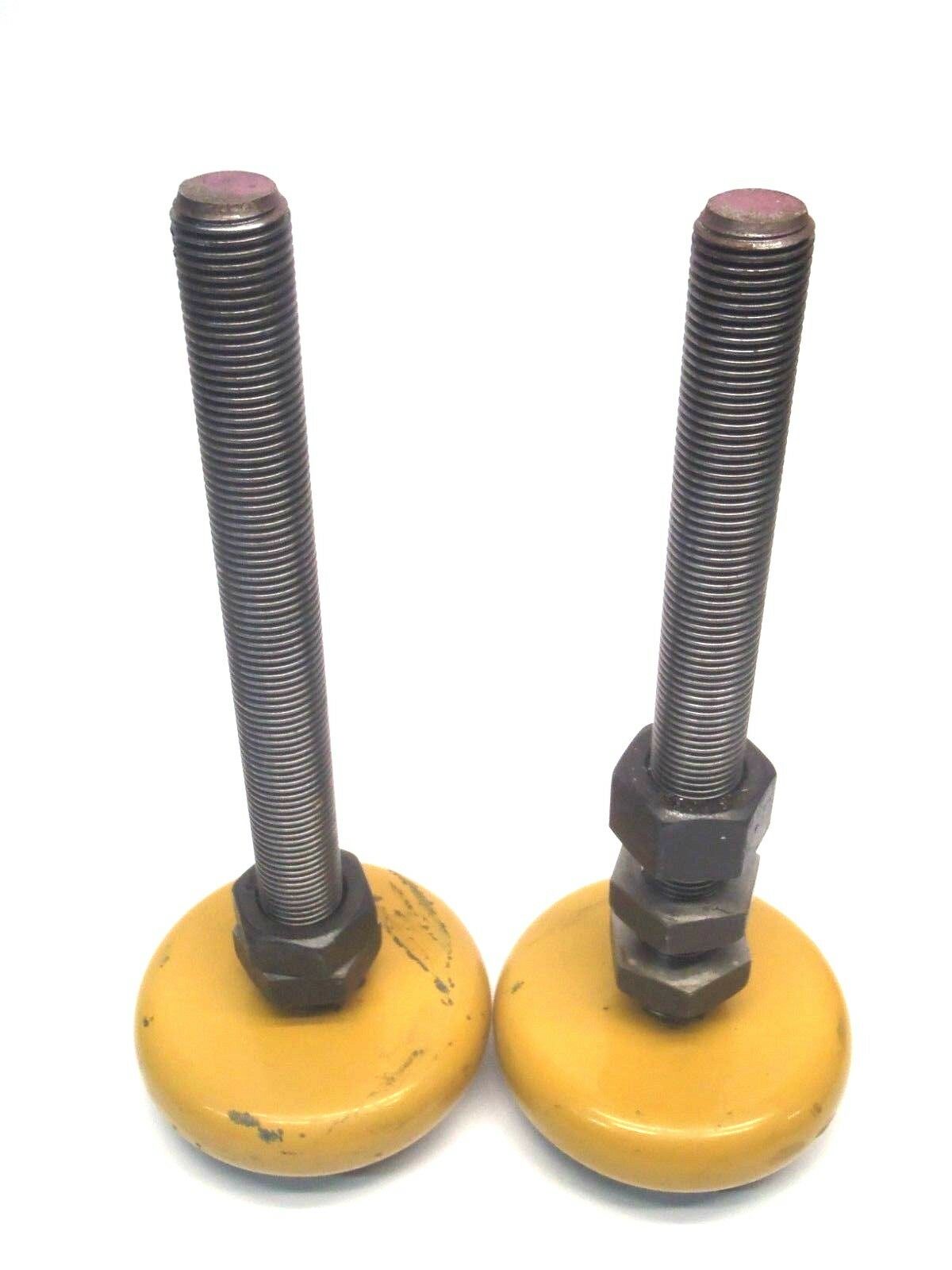Lot of (2) 4" Yellow Machine 1-3/4" Static Leveling Mounts w/ 1"x 10-1/4" Bolt - Maverick Industrial Sales