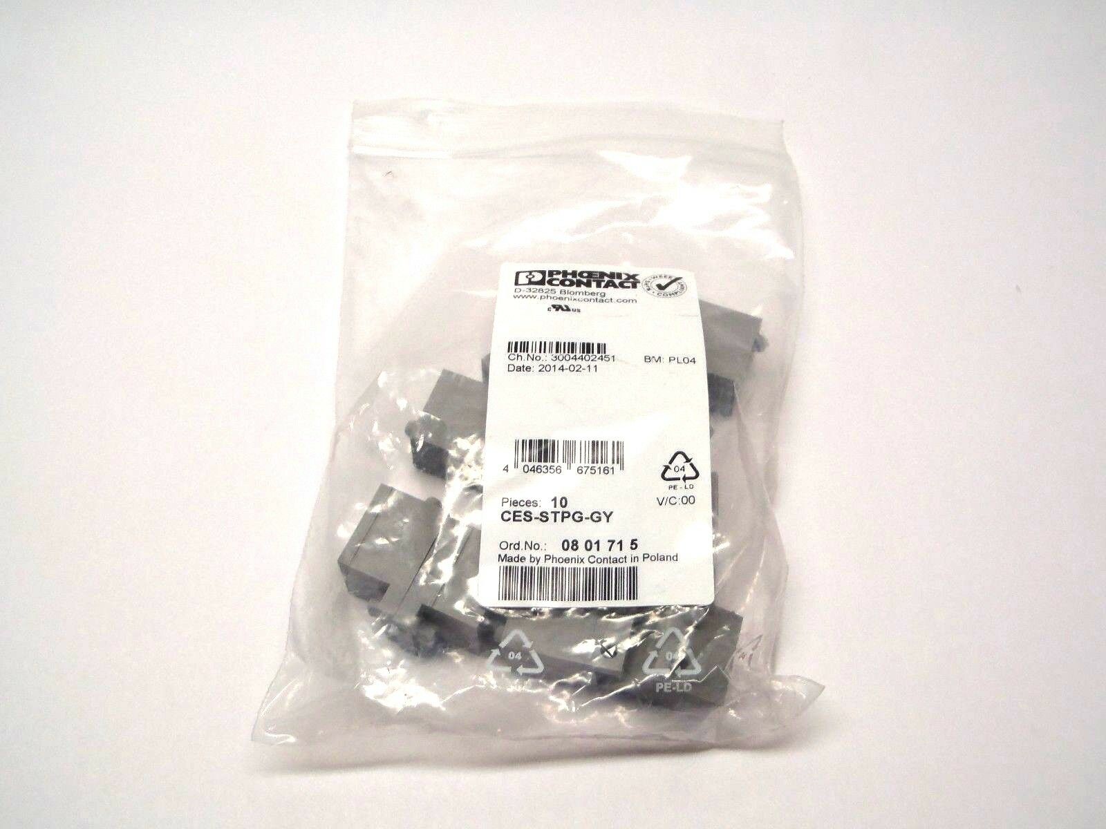 Phoenix Contact 0801715 CES-STPG-GY Pack of 10 Cable Sleeve Gray Grommet - New – Open box - Maverick Industrial Sales