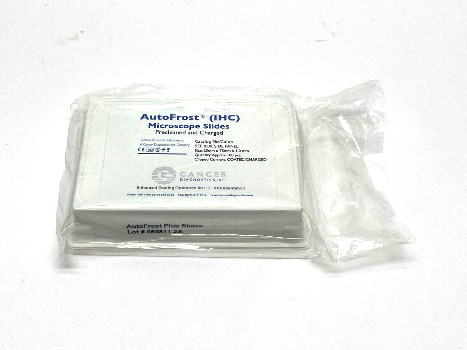 AutoFrost 060811-2A Precleaned Charged Microscope Slides PKG OF 100 - New - Maverick Industrial Sales