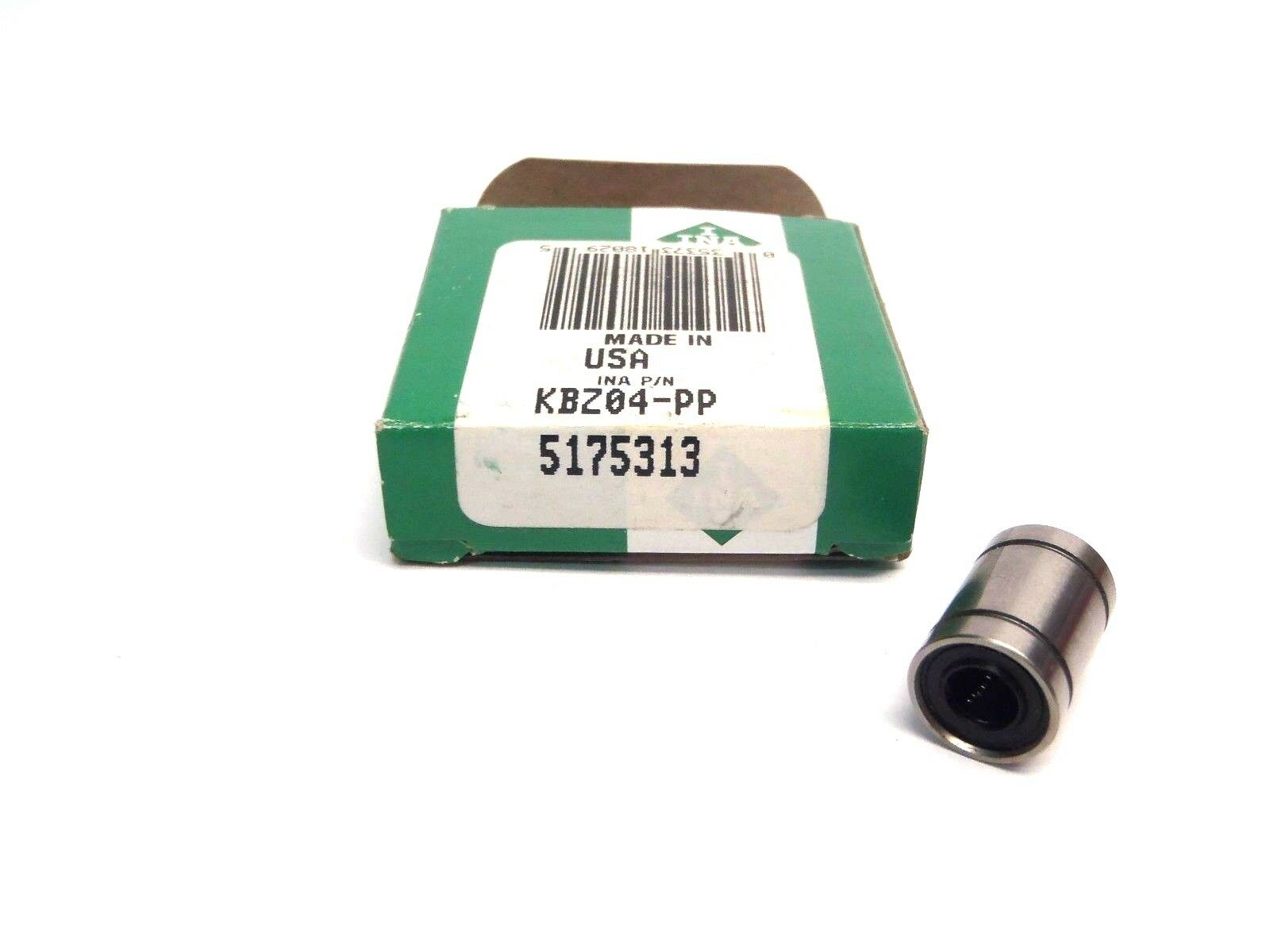 INA KBZ04PP Linear Ball Bearing Sealed Alloy Steel 1/4" ID, 1/2" OD 48 lbs Load - Maverick Industrial Sales