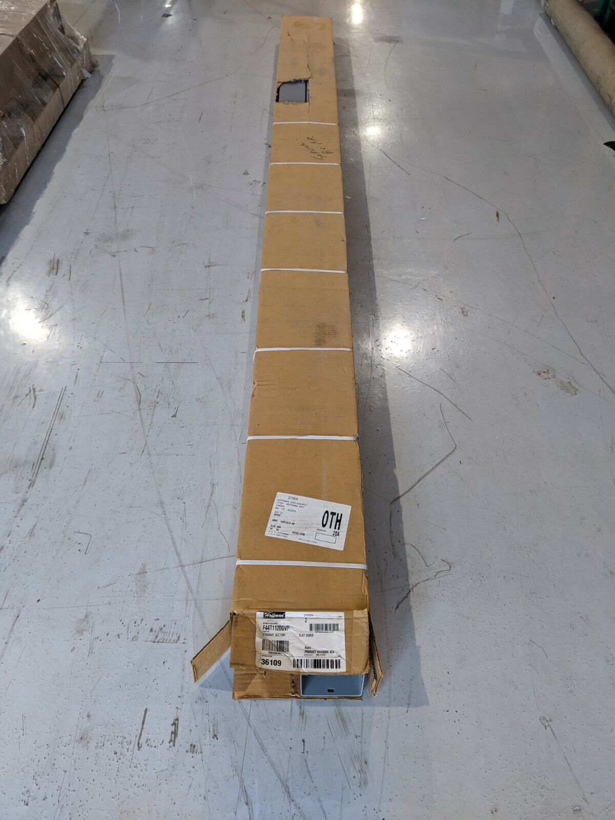 Hoffman F44T1120GVP Straight Section Lay-in Flat-Cover 4x4x120 Steel LOT OF 2 - New - Maverick Industrial Sales