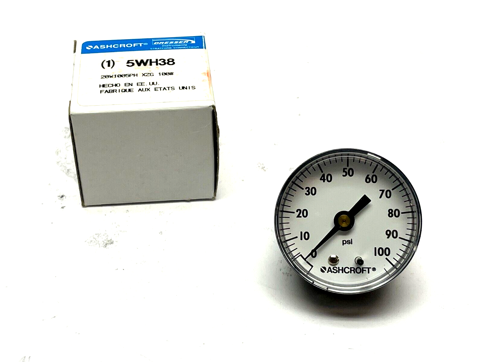 Ashcroft 5WH38 Pressure Gauge 0-100psi - Maverick Industrial Sales