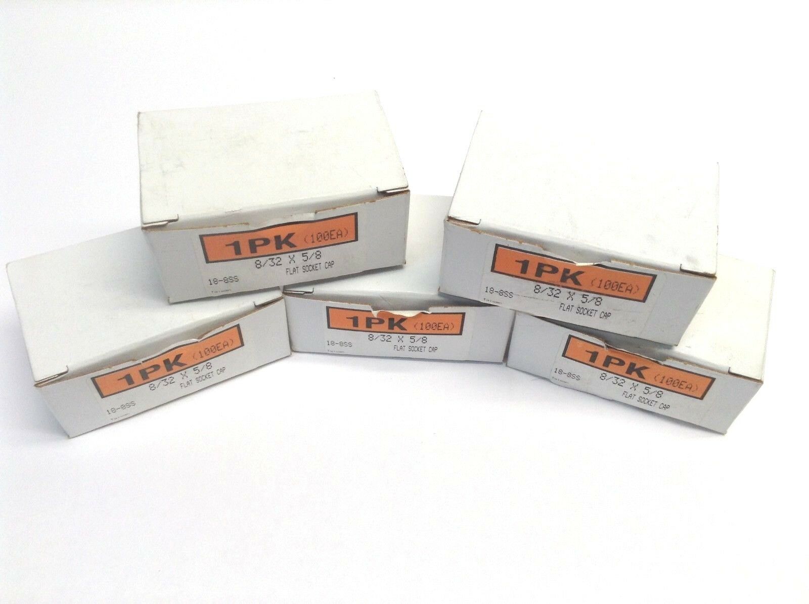 Lot of 300 8/32 X 5/8 Inch 18-8 SS Flat Socket Cap Screws - New – Open box - Maverick Industrial Sales