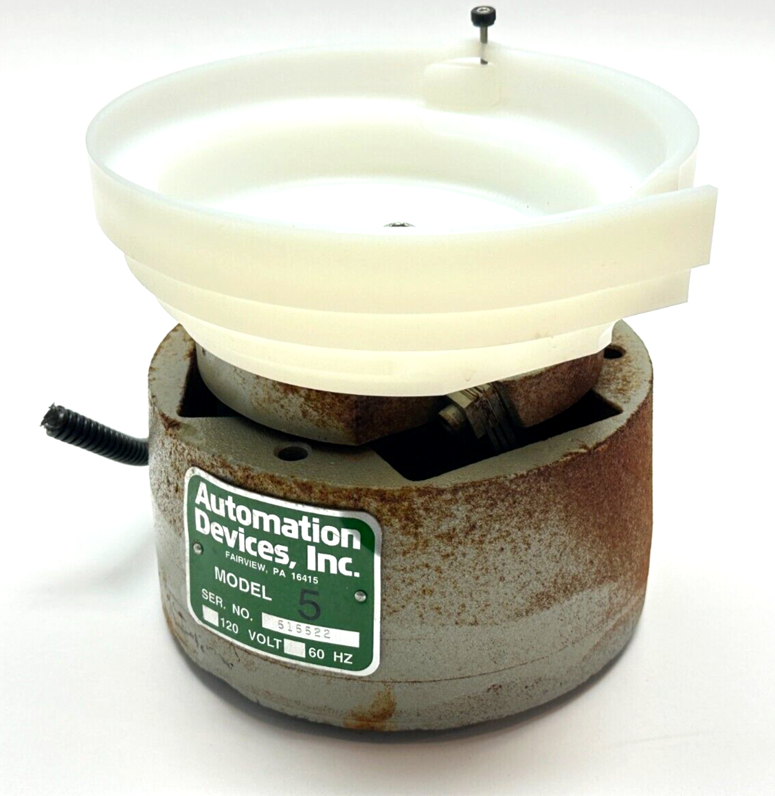 Automation Devices 05CC.1 Model 5 Vibratory Feeder Base Unit w/ 6" V Feeder Bowl - Maverick Industrial Sales