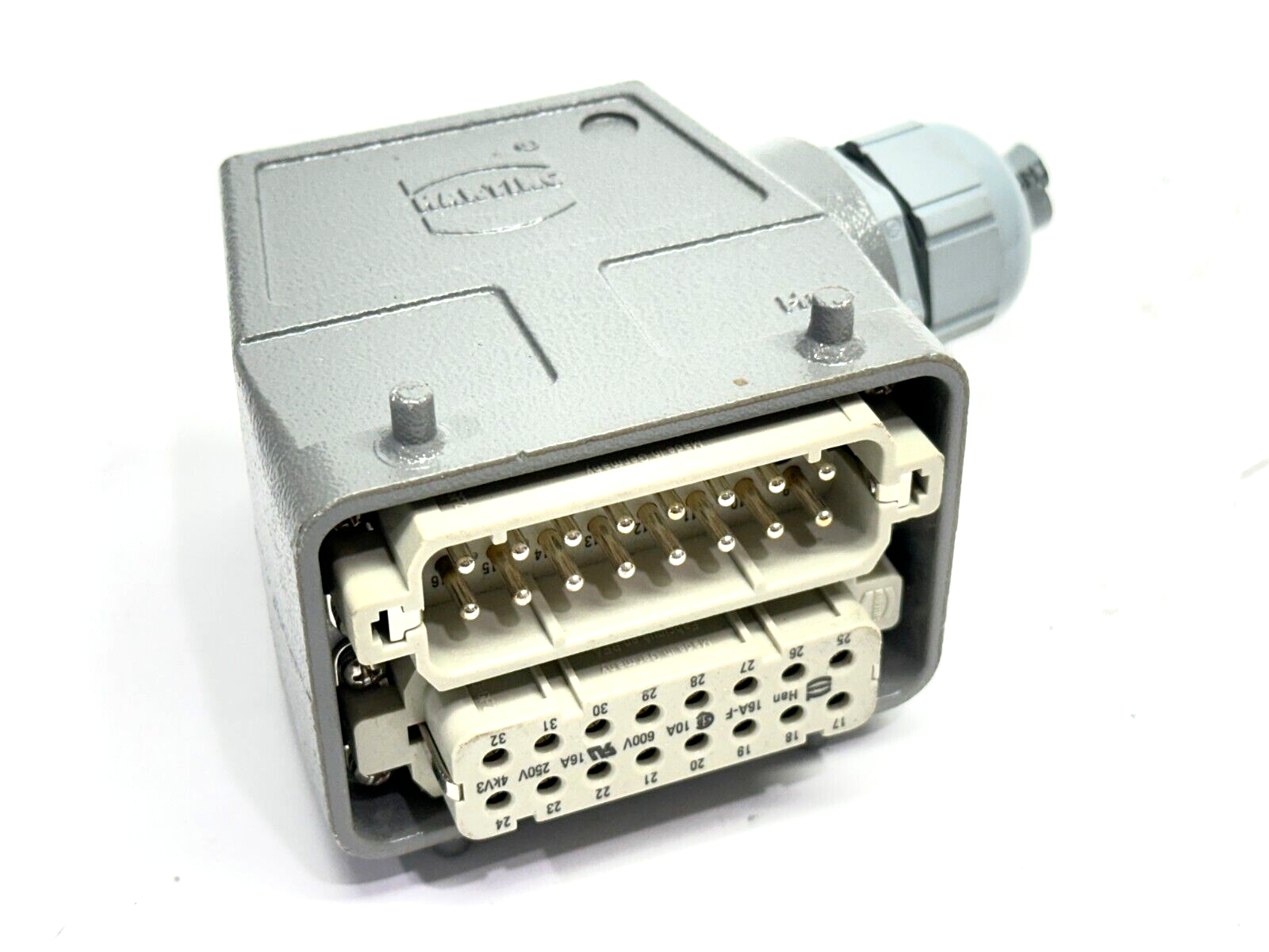 Harting 09 20 032 0520 Han A Hood w/ 09 20 016 2612 / 09 20 016 2813 Plugs - Maverick Industrial Sales