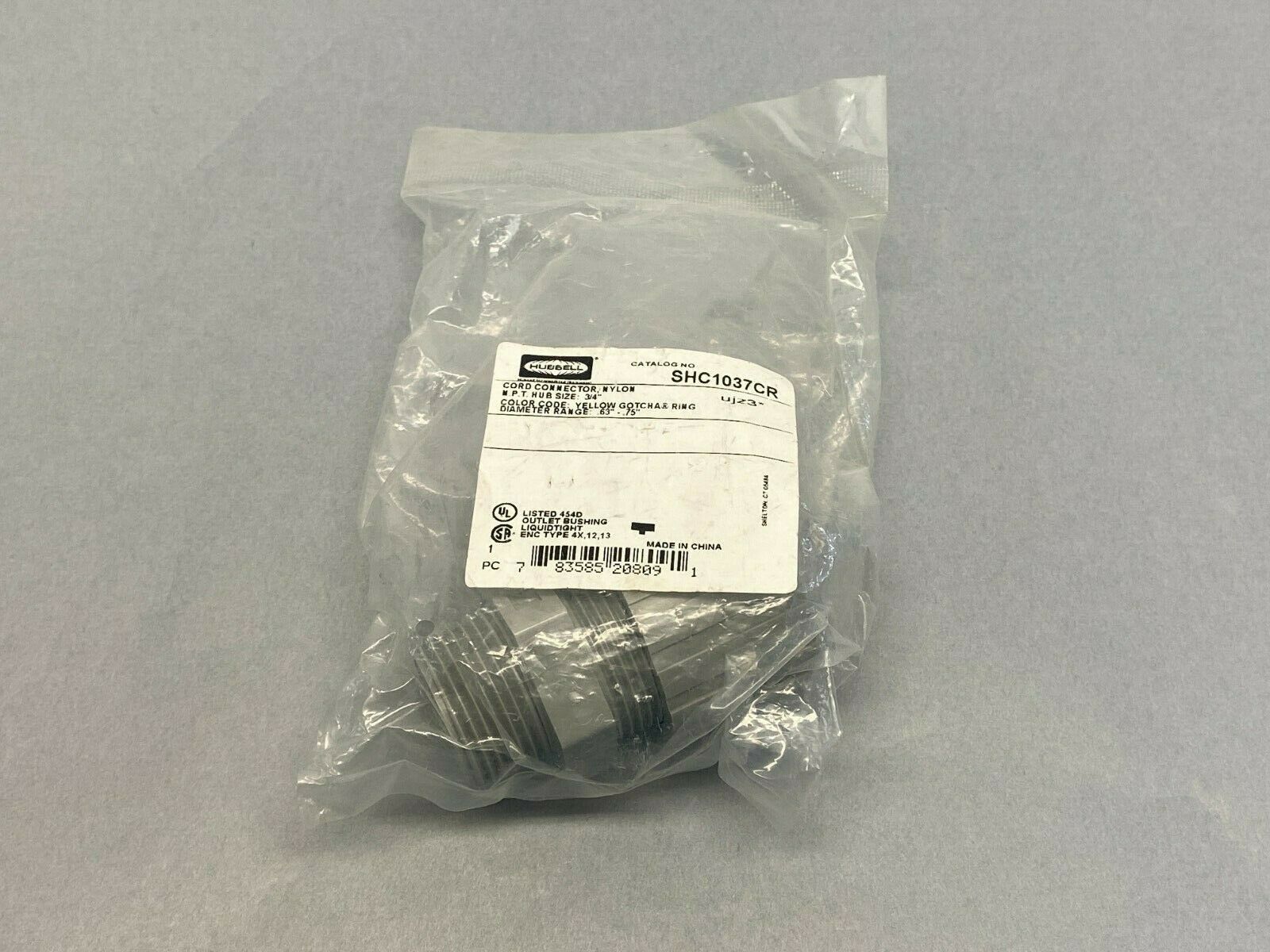 Hubbell SHC1037CR Cord Connector 3/4" NPT .63"-.75" Diameter Range - New - Maverick Industrial Sales
