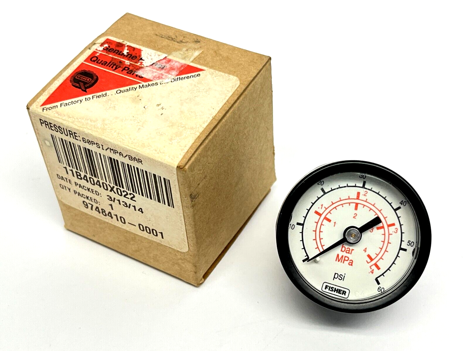 Fisher 9748410-0001 Pressure Gauge 60PSI - Maverick Industrial Sales