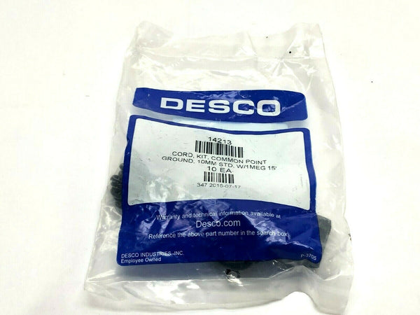 Desco 14213 Cord Kit Common Point Ground 10mm STD W/1MEG 15' - Maverick Industrial Sales