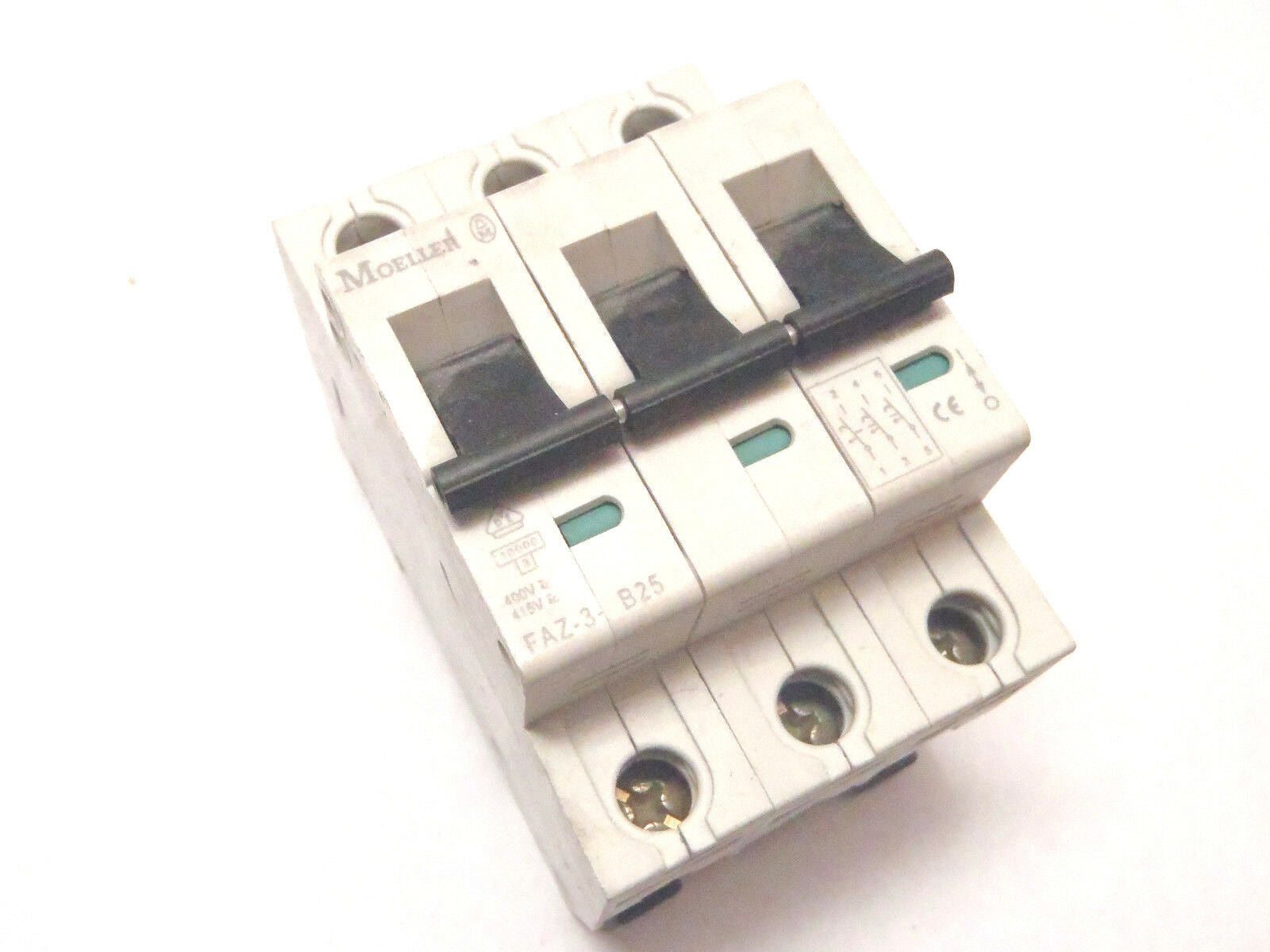 KLOCKNER MOELLER FAZ-3-B25 60898 50/60Hz 3 Pole Din Rail Mount Breaker 31425B - Maverick Industrial Sales