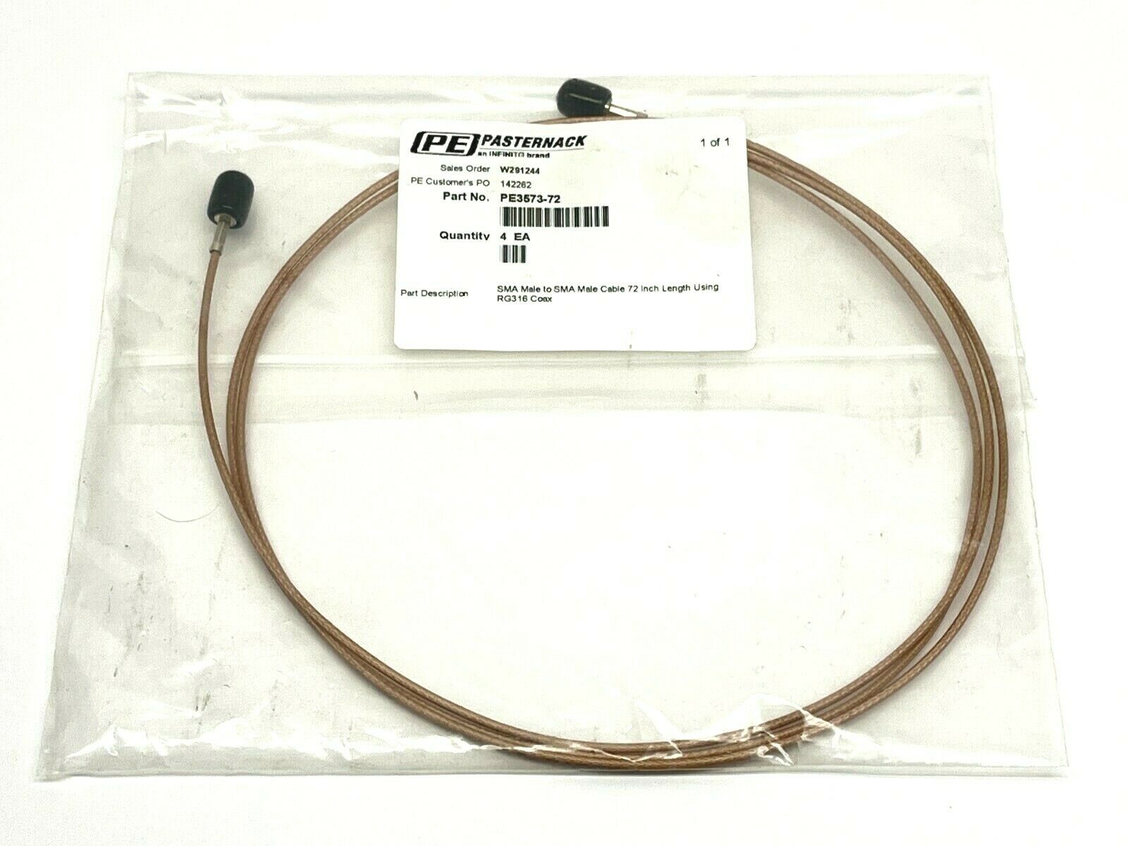 PE3573-72 | Pasternack SMA Male to SMA Male Cable RG316 Coax 72in - New - Maverick Industrial Sales