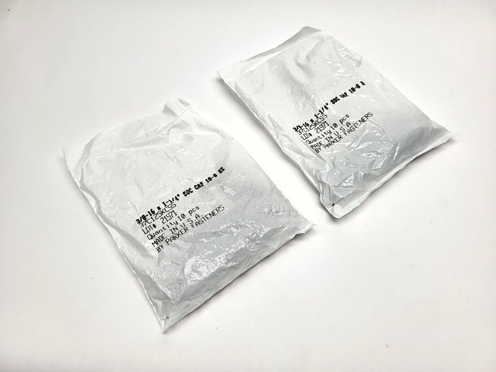 Parker Fasteners 3/8-16 x 1-1/4" SOC CAP 18-8 SS Cap Screw 10 pcs LOT OF 2 - New - Maverick Industrial Sales