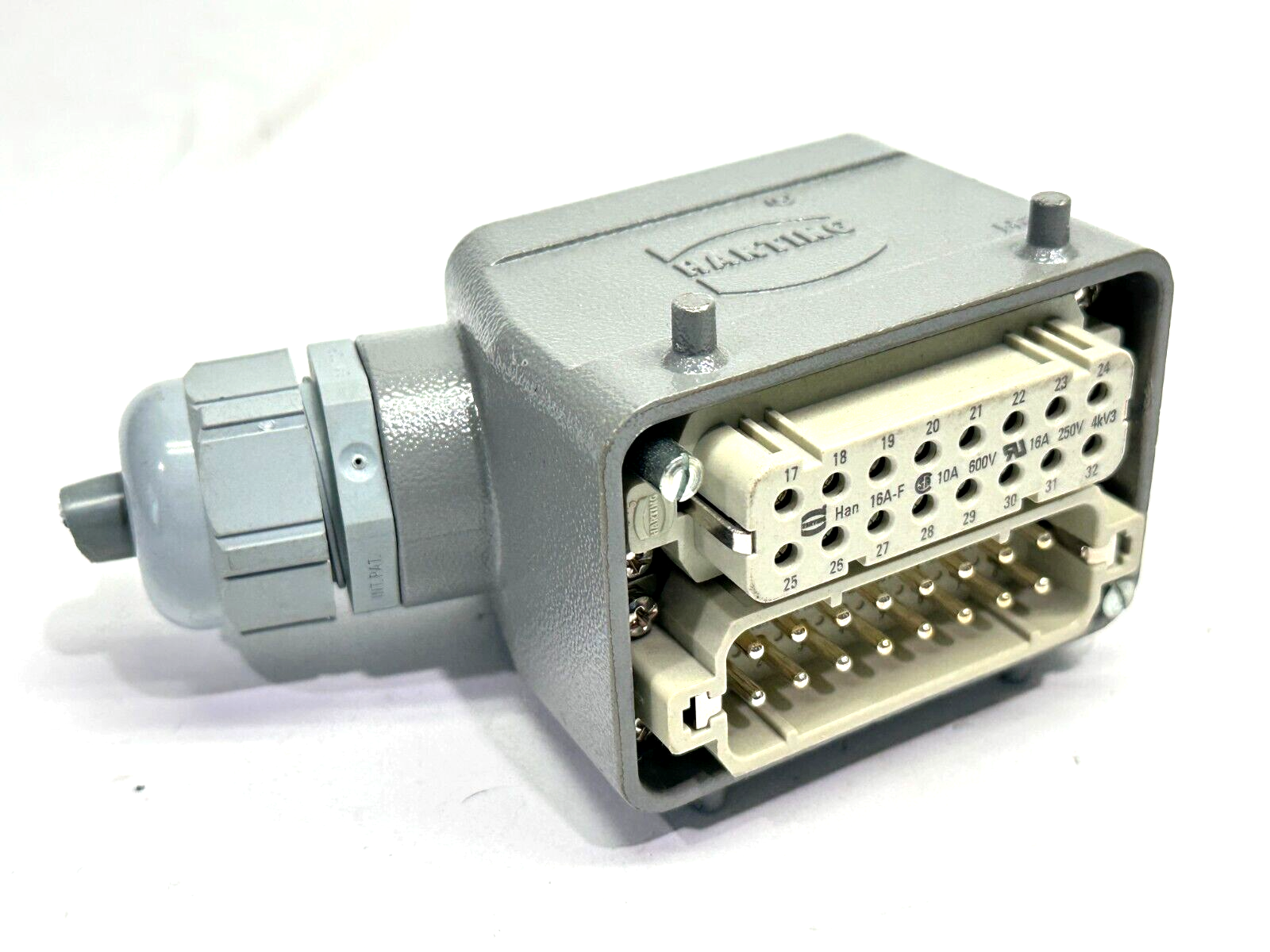 Harting 09 20 032 1520 Han A Hood w/ 09 20 016 2612 / 09 20 016 3111 Plugs - Maverick Industrial Sales
