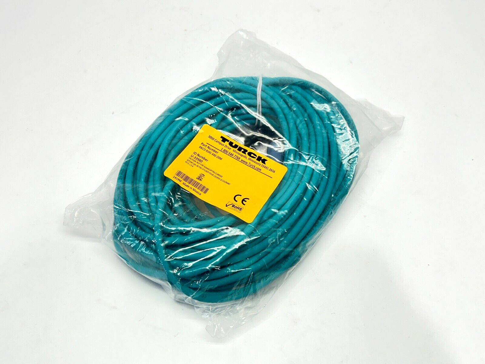 Turck RKCD RJ45 440-20M Ethernet Cordset Female M12 4-Pin - RJ45 20m U-33980 - Maverick Industrial Sales