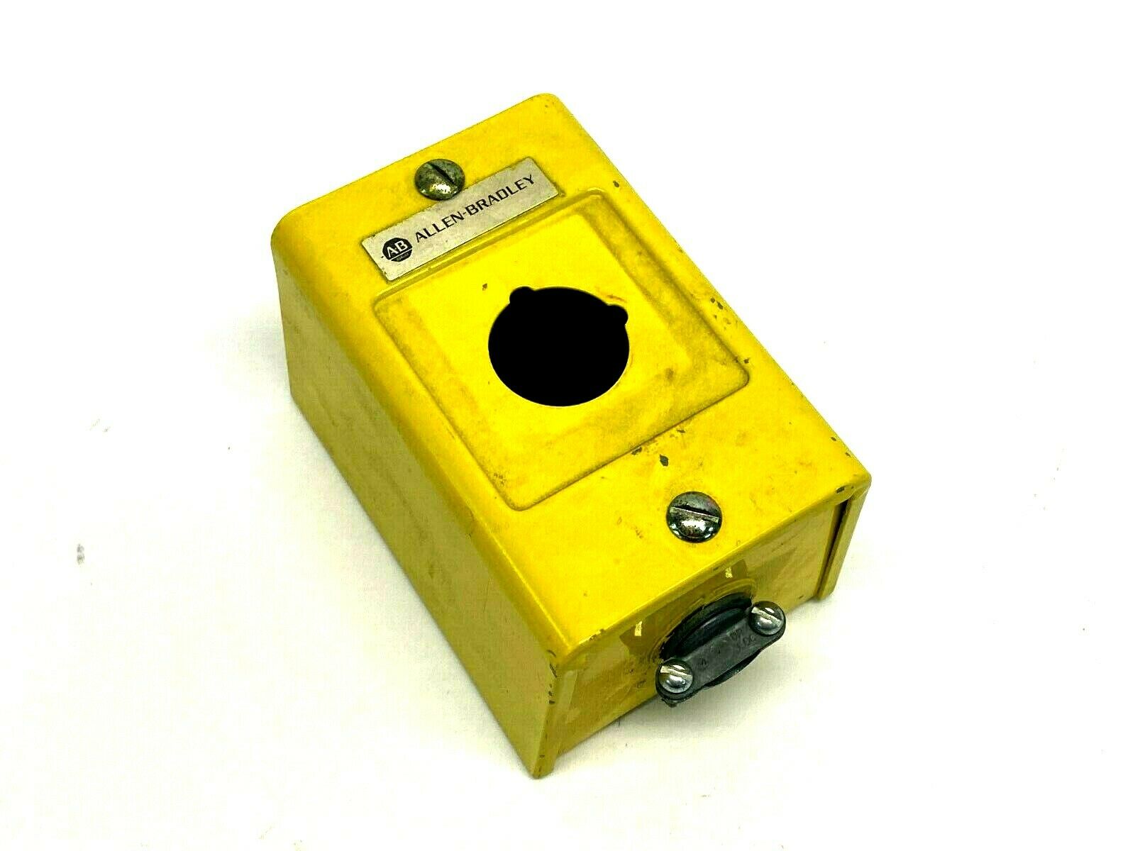 Allen Bradley 800H-1HZ 1 Pushbutton Enclosure Painted Yellow 4-1/2" x 3" x 3" - Used - Maverick Industrial Sales