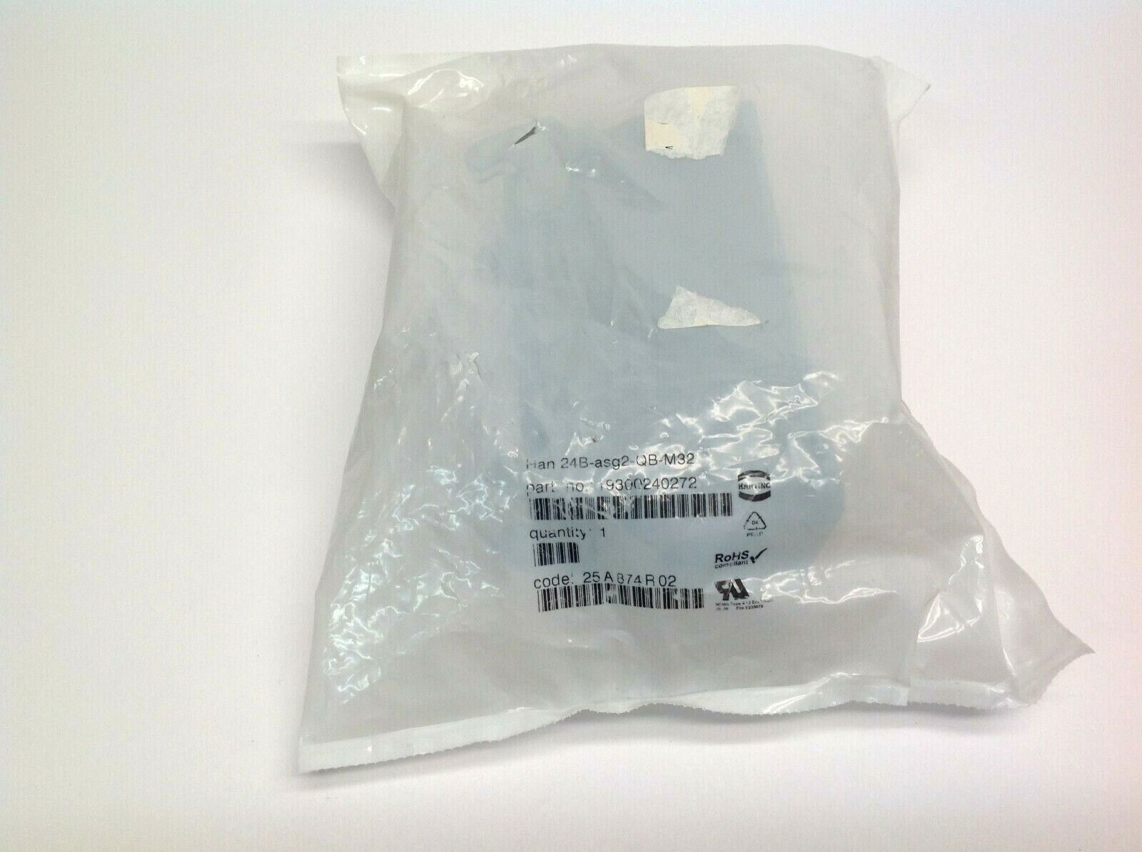 Harting Han 24B-ASG2-QB-M32 Housing, 24B, M32 Side Entry 19300240272 - New - Maverick Industrial Sales