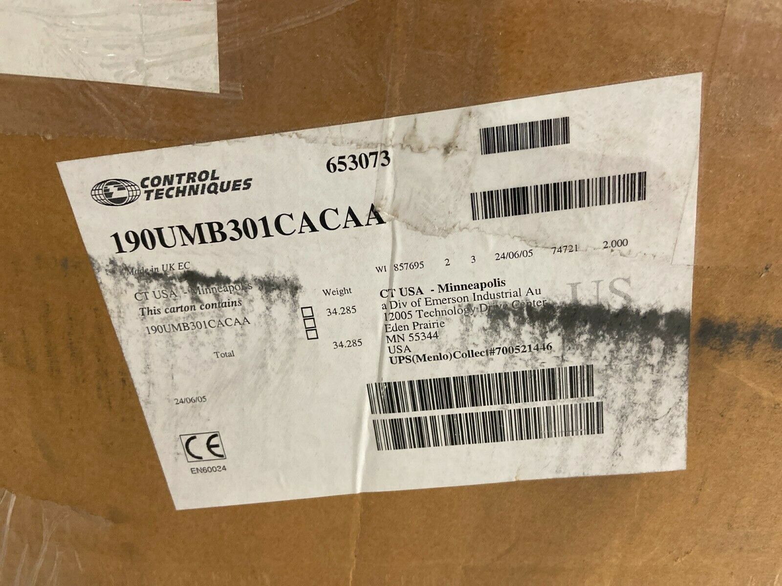 Control Techniques 190UMB301CACAA Brushless AC Servo Motor 3000 RPM - New – Open box - Maverick Industrial Sales