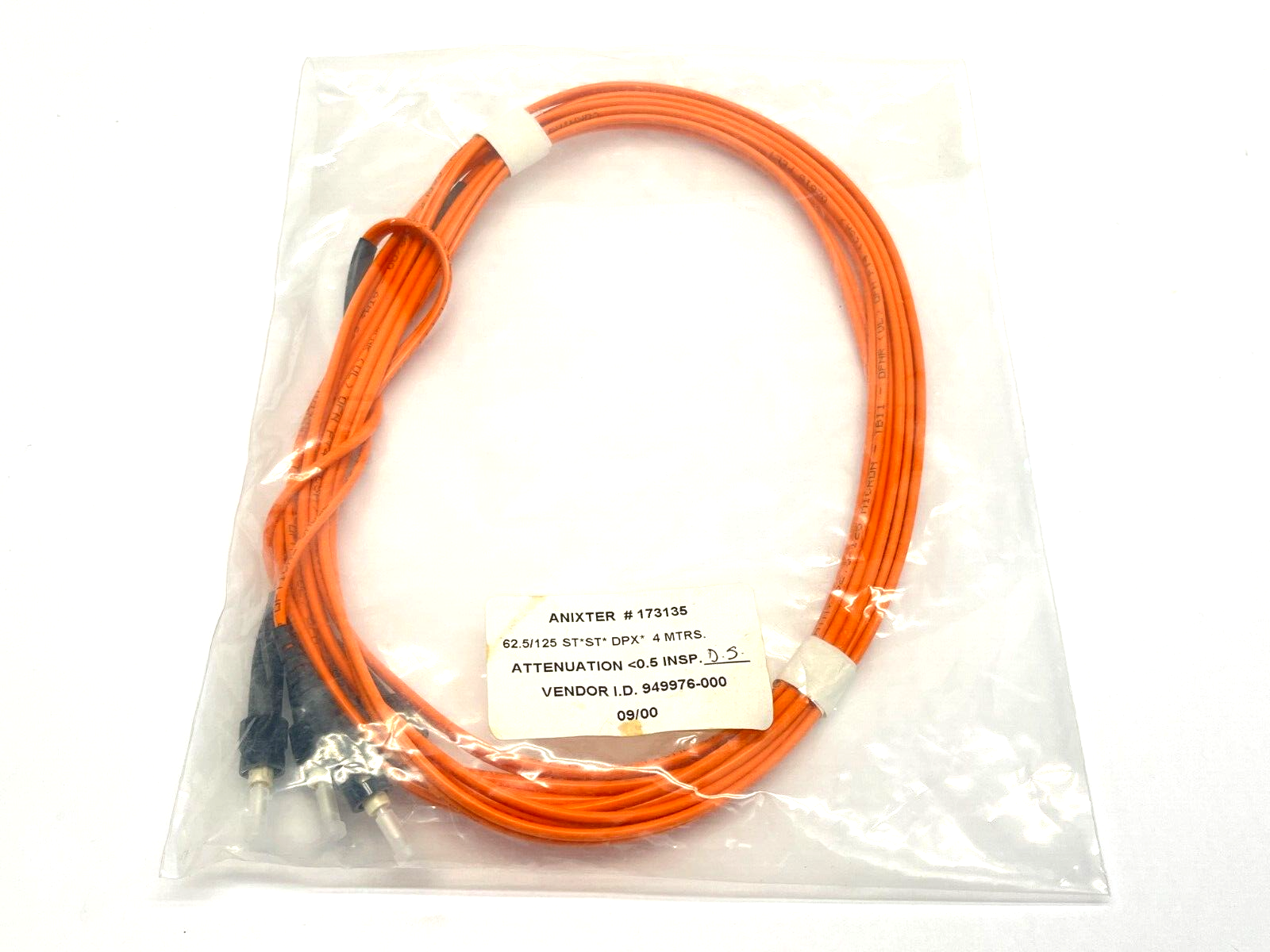 Anixter 173135 Fiber Optic Cable 62.5/125 ST ST DPX 4m - New - Maverick Industrial Sales
