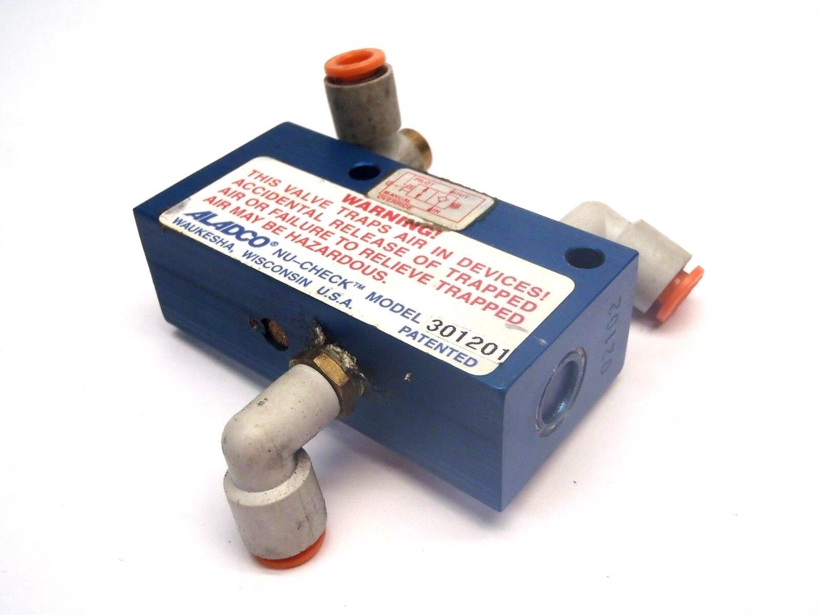 301201 | Aladco Nu-Check Check Valve NPTE W/ Override - Used - Maverick Industrial Sales