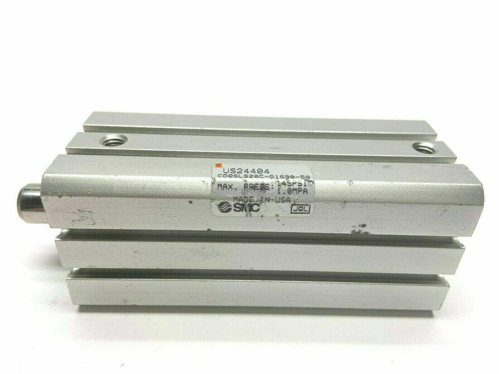 CDQSLS20C-G1690-50,US24404 | SMC CDQSLS20C-G1690-50 Compact Cylinder 20mm Bore 50mm Stroke US24404 - Used - Maverick Industrial Sales