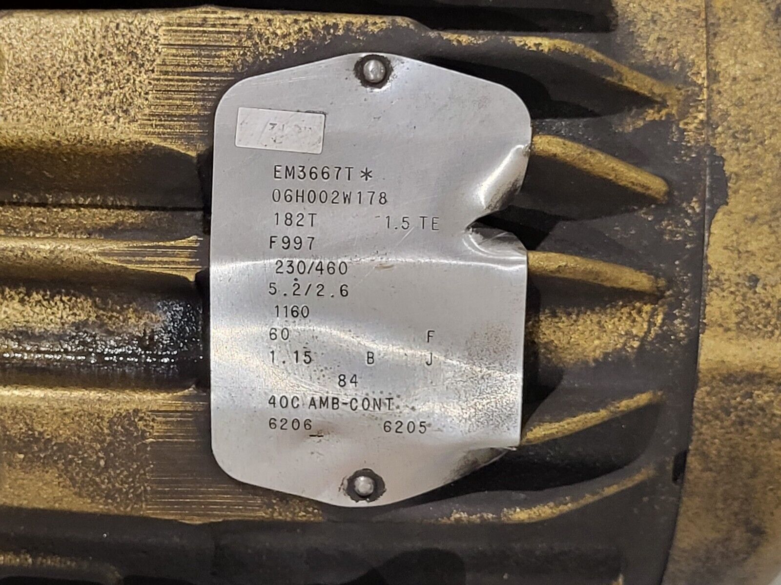 EM3667T, 06H002W1178 | Baldor EM3667T General Purpose Motor 06H002W1178 - For parts or not working - Maverick Industrial Sales