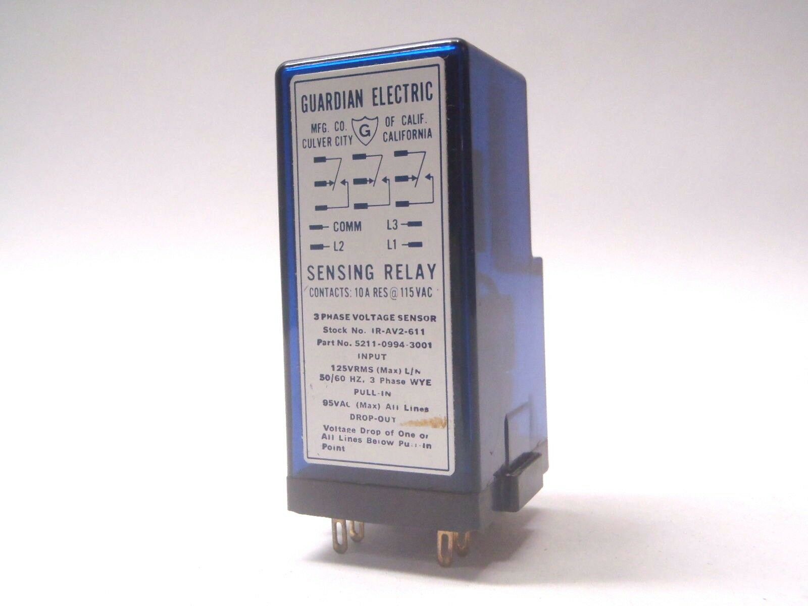 GUARDIAN ELECTRIC 5211-0994-3001 3-PHASE VOLTAGE SENSOR - Maverick Industrial Sales