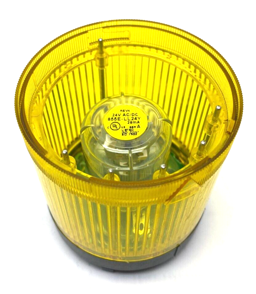 855T-B24TL8 | Allen Bradley Ser. C 70mm Steady LED Stack Light 24V AC/DC Yellow - Used - Maverick Industrial Sales