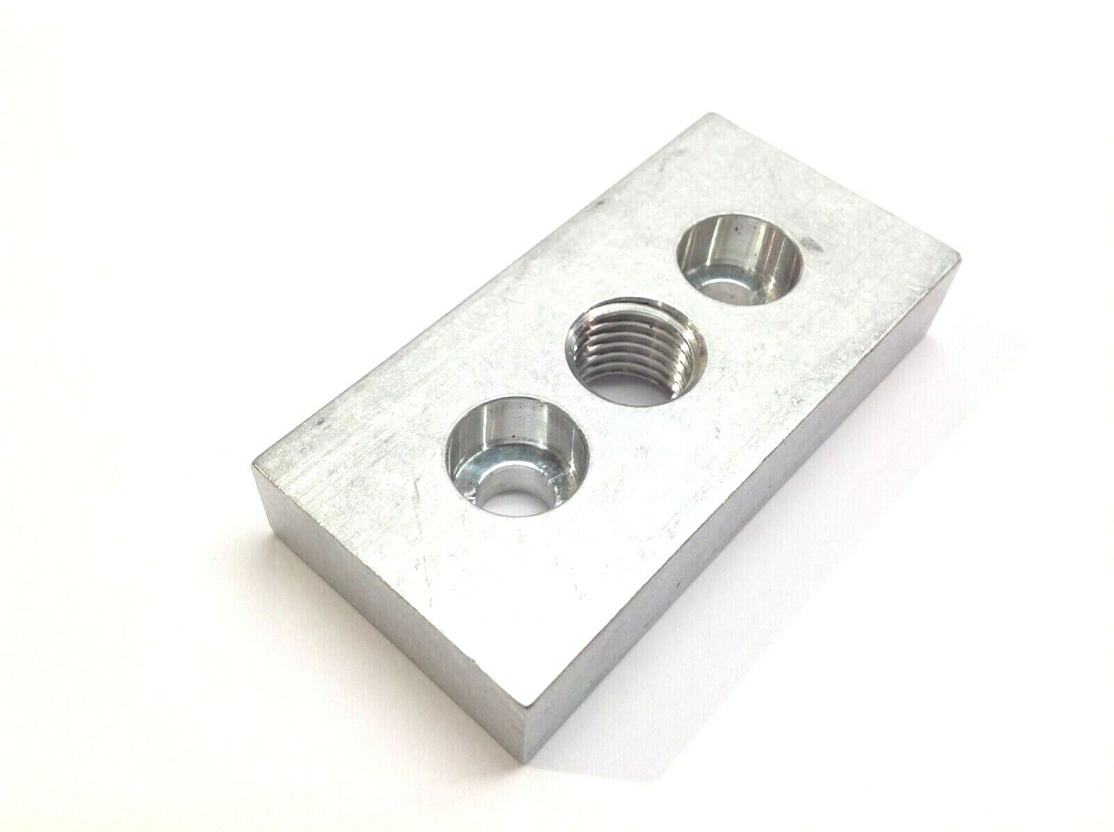 MK 80mm x 40mm x 15mm Flow Plate With 1/4" Female 2 x 1/8" Countersink - Maverick Industrial Sales