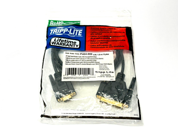 Tripp Lite P404-006 AT Serial Modem Gold Cable DB9/F - DB25/M 6ft - Maverick Industrial Sales