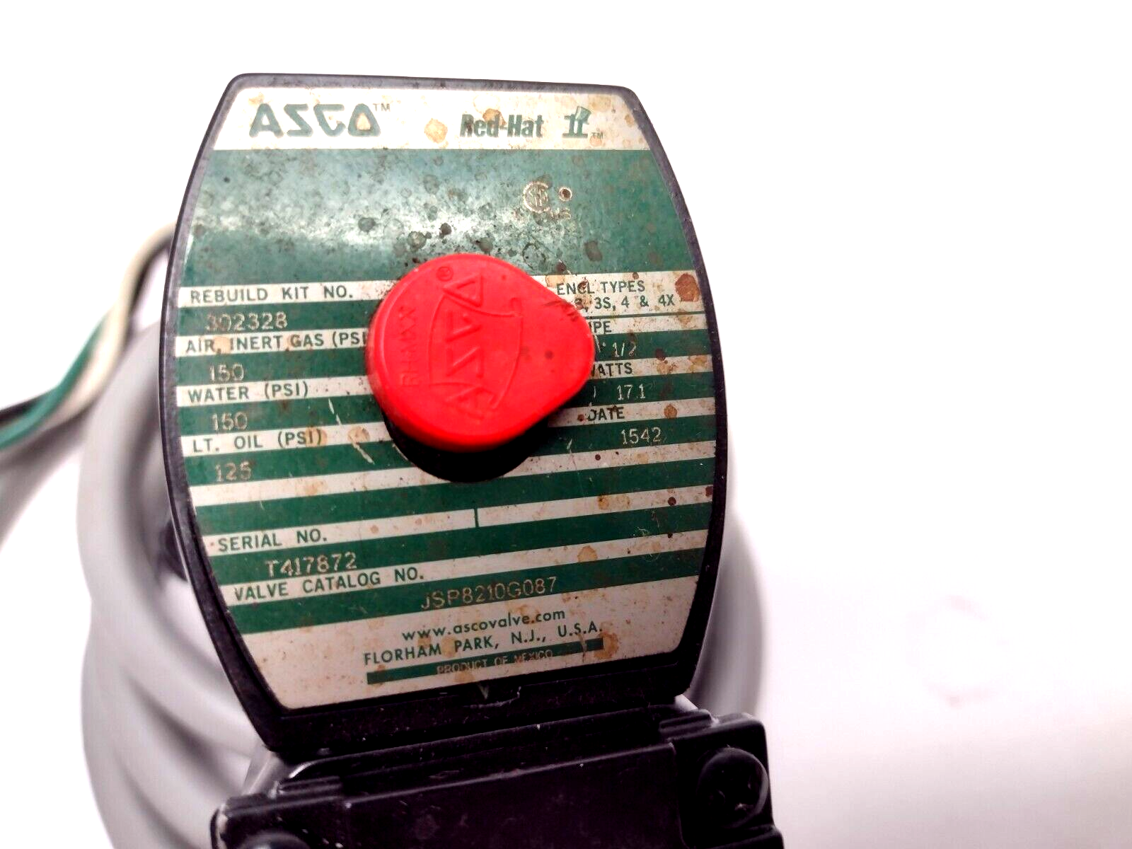 Asco Red Hat II JSP8210G087 150 / 150 / 125 PSI 1/2" 171W Solenoid Valve - Maverick Industrial Sales