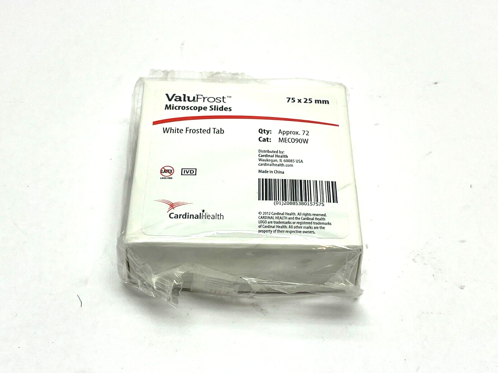 Cardinal Health ValuFrost MECO90W Microscope Slides PKG OF 72 - New - Maverick Industrial Sales