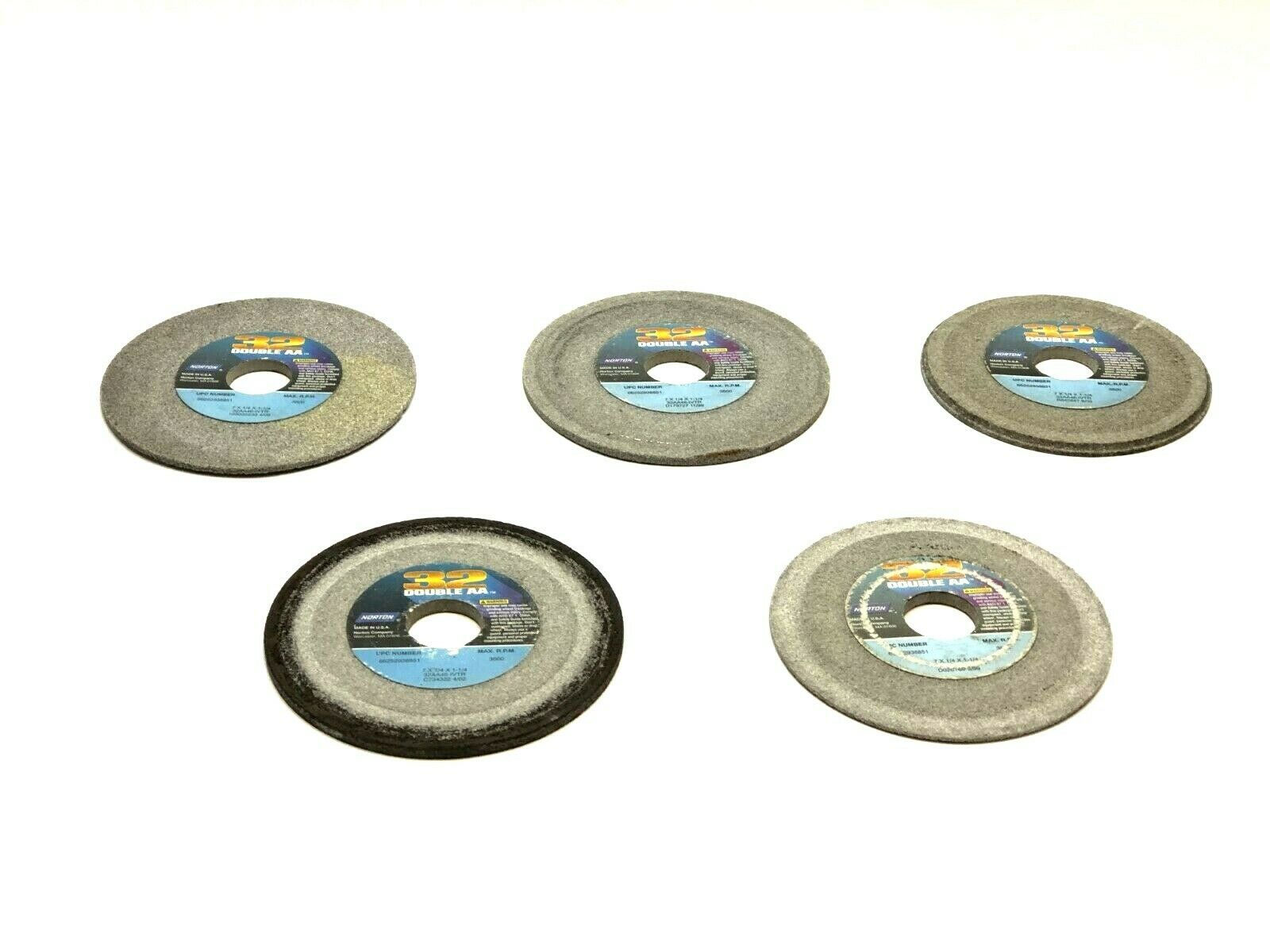 Norton 32AA46-IVTR Grinding Wheels 1-1/4" Bore 3600 RPM LOT OF 5 - Used - Maverick Industrial Sales