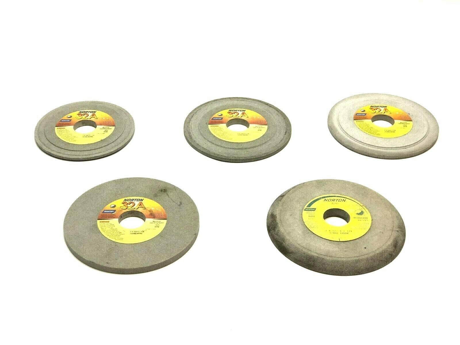 Norton 32A80-I8VBE Grinding Wheels 1-1/4" Bore 3600 RPM LOT OF 5 - Used - Maverick Industrial Sales