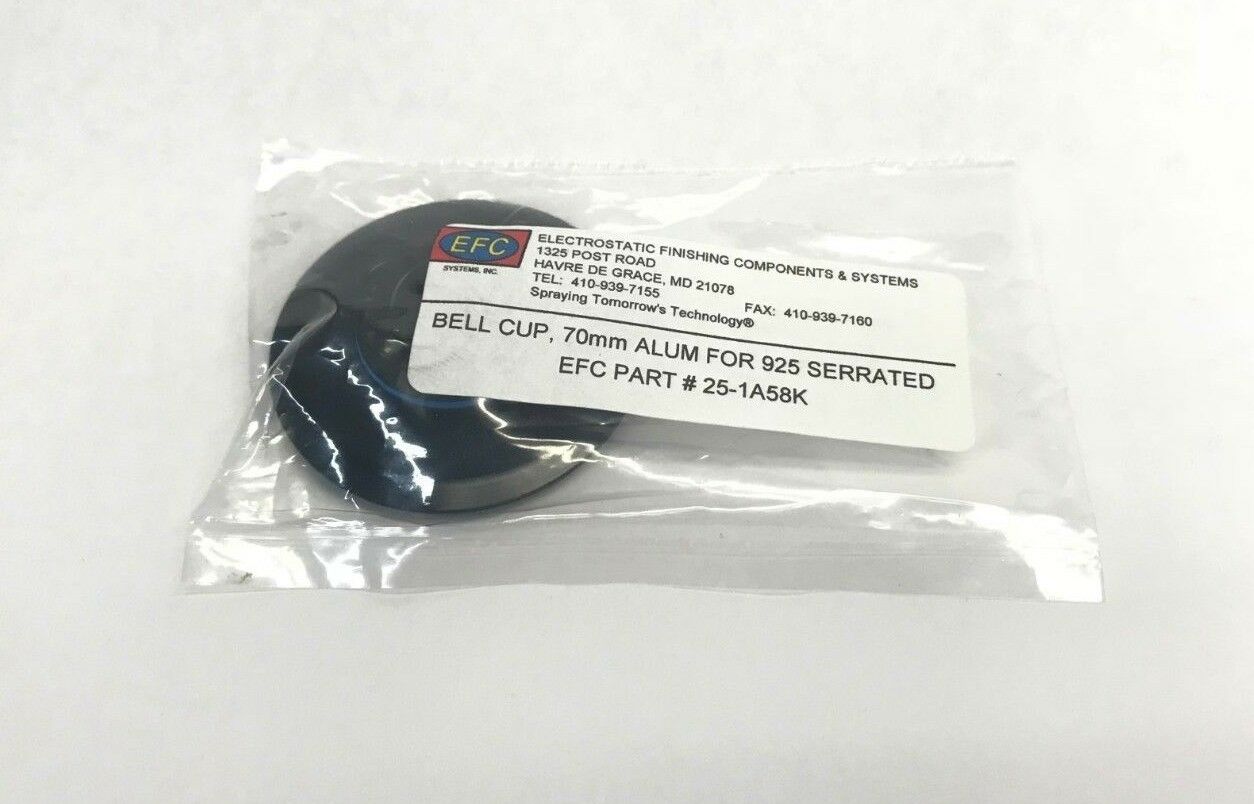 EFC Electrostatic Finish Components, 70mm Bell Cup #25-1A58K, Robot Sprayer - Maverick Industrial Sales