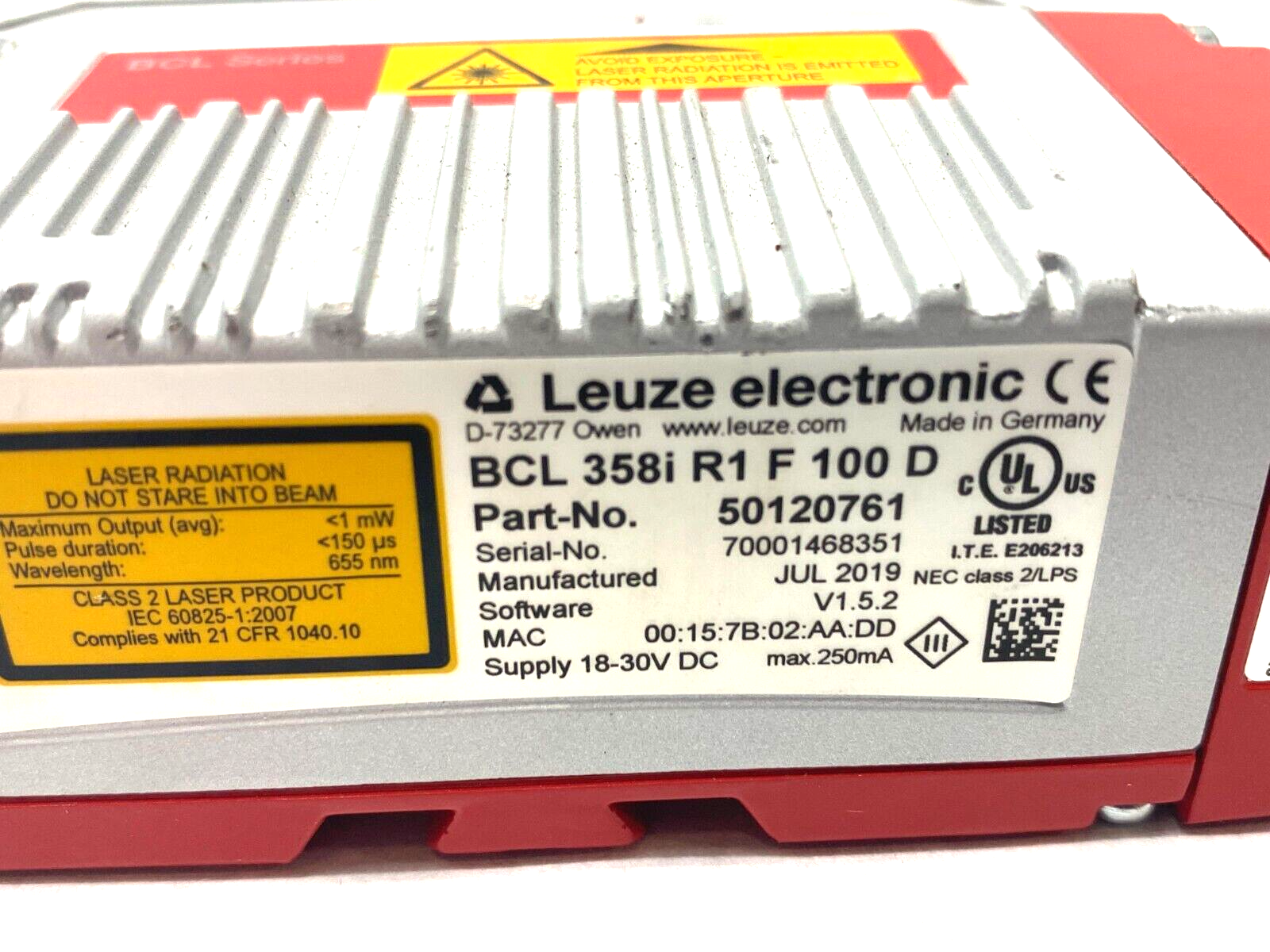 Leuze BCL 358i R1 F 100 D Stationary Barcode Reader 50120760 - Maverick Industrial Sales