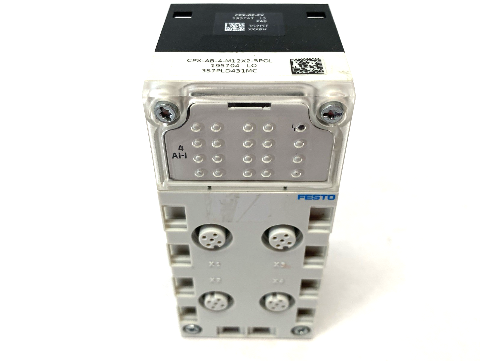 Festo CPX-AB-4-M12X2-5POL Manifold Block 195704 w/ CPX-GE-EV Interlink Block - Maverick Industrial Sales