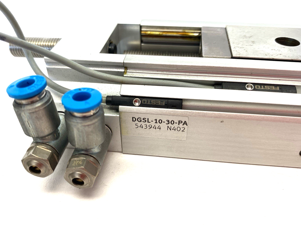 DGSL-10-30-PA | Festo Mini Slide 30mm Stroke 543944 w/ Dual Proximity Switches - Used - Maverick Industrial Sales