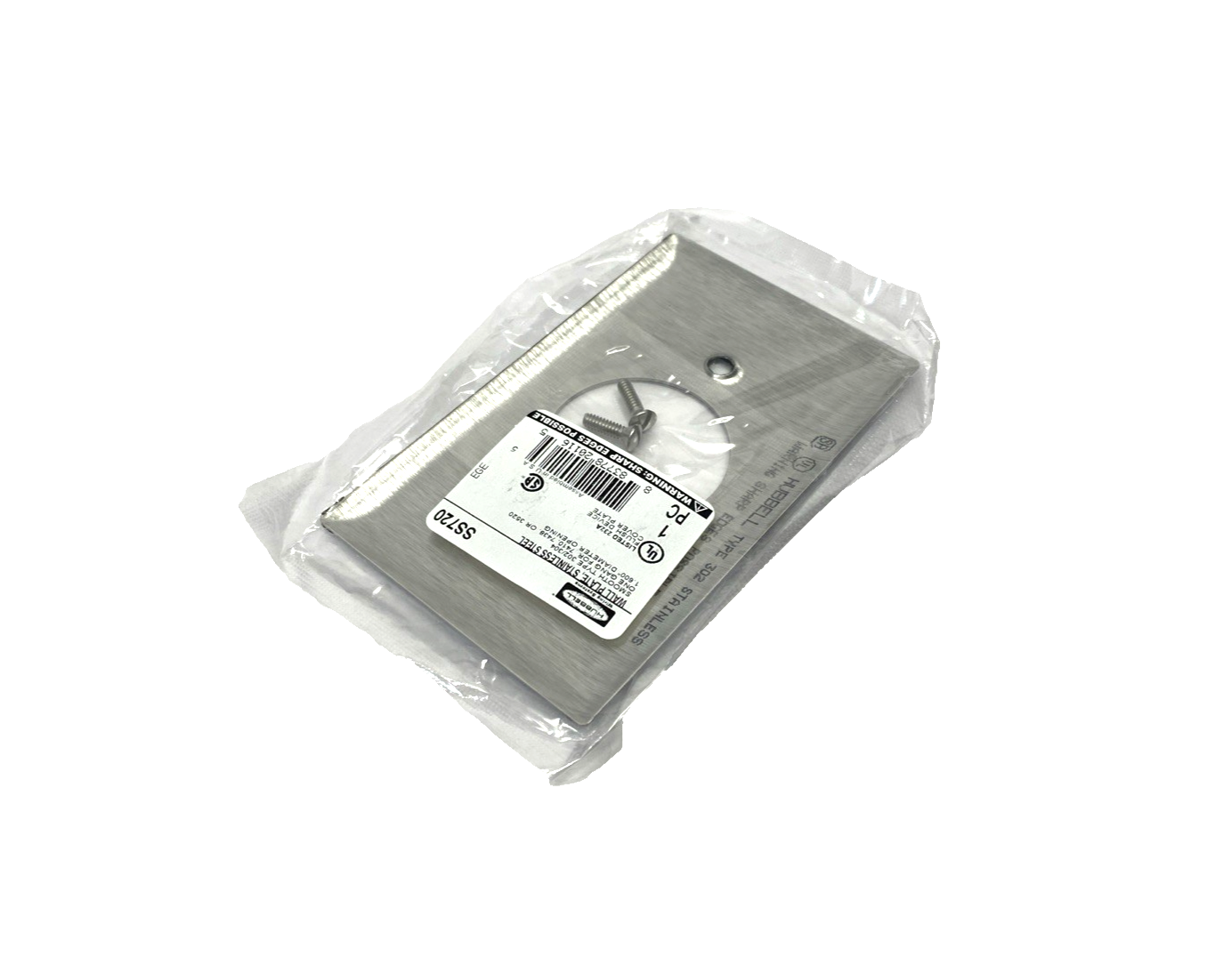 Hubbell SS720 1-Gang 1-Receptacle SS Wall Plate/Cover 1.59" Dia. LOT OF 4 - Maverick Industrial Sales